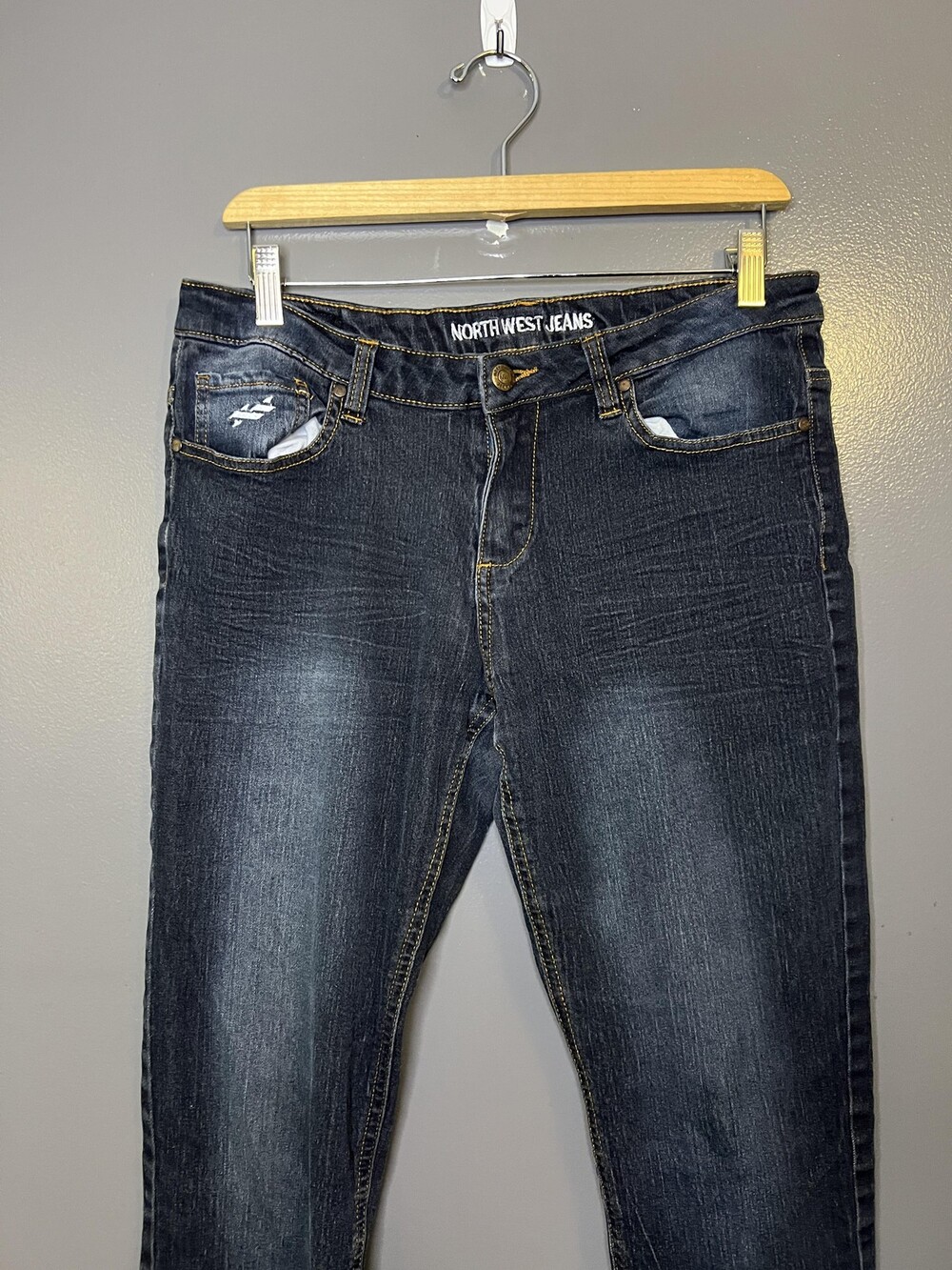 North West Jeans Womens 10 Blue Dark Wash Mid Rise Skinny Stretch Denim